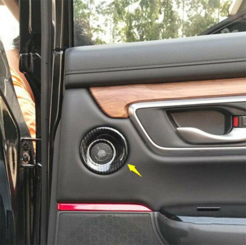 for Honda CR-V 2017-2022 Carbon fiber Rear Door Speaker Ring frame Cover Trim