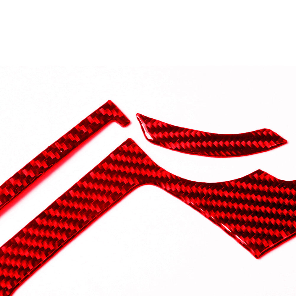 3X Red Carbon Fiber Driver Air Vent Cover Trim for BMW 6Series F12 F13 2011-2018