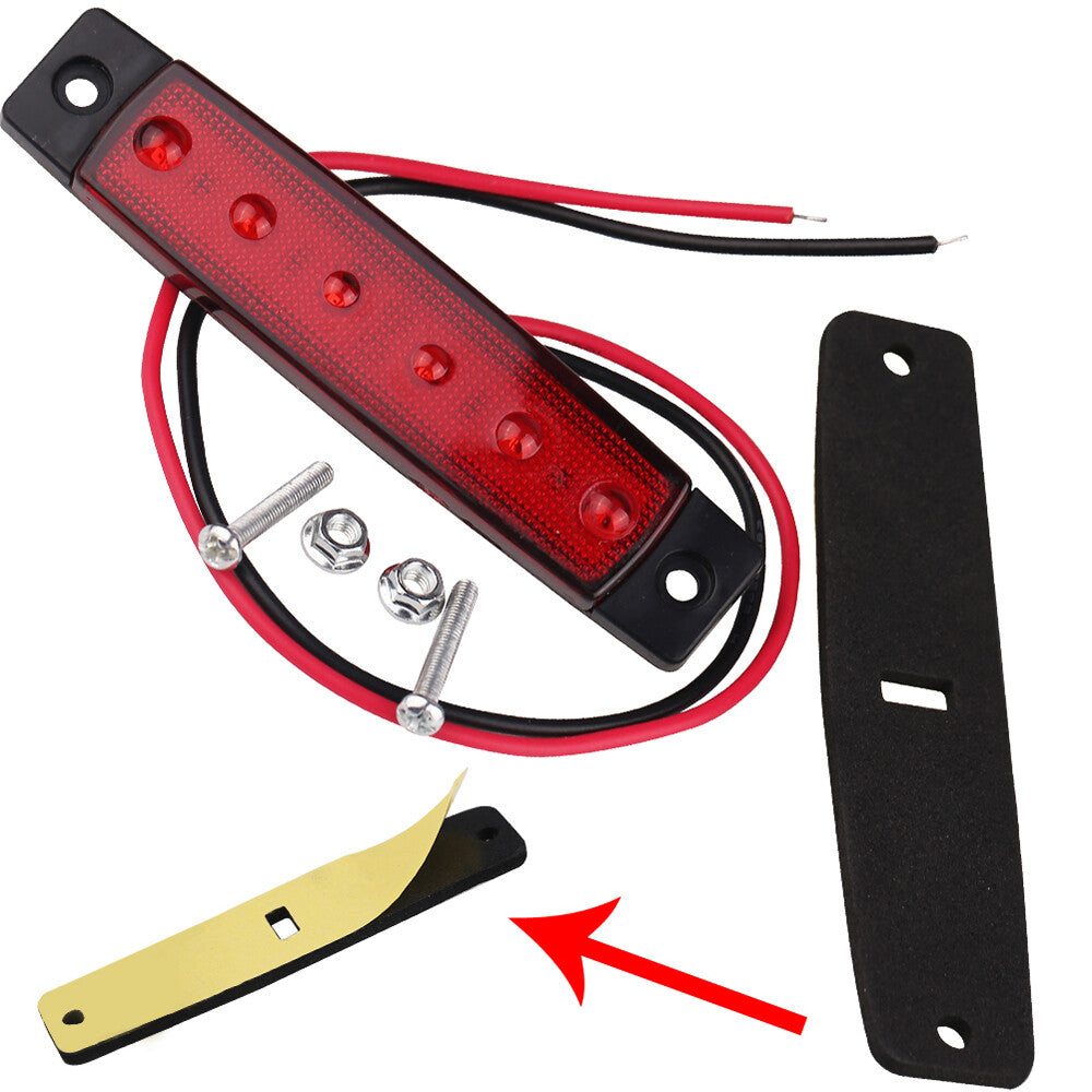 Fits For Auto Car Truck Lorry 2x 6 LED Clearance Side Marker Light Lamp Red Q