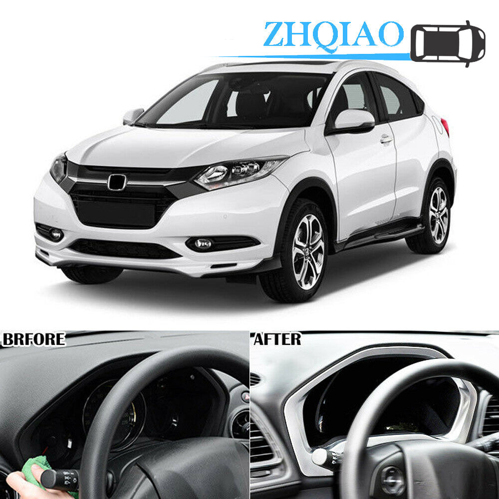 Chrome Dashboard Instrument Cover Panel Bezel Trim Fits for Honda HR-V HRV 2016-18