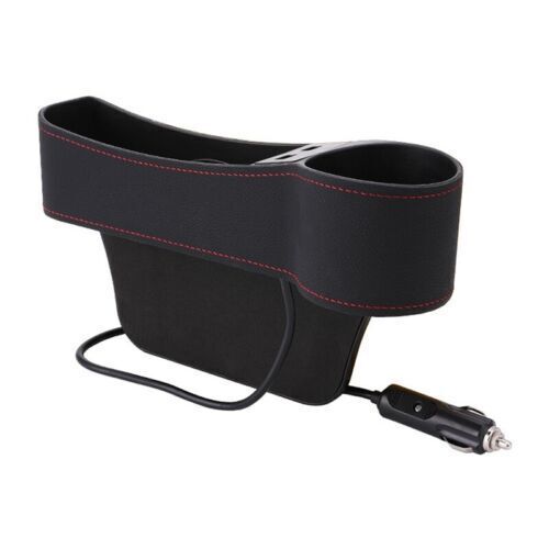 Car Storage Organizer Pocket PU Leather Dual USB Parts Right Side for Seat Catch