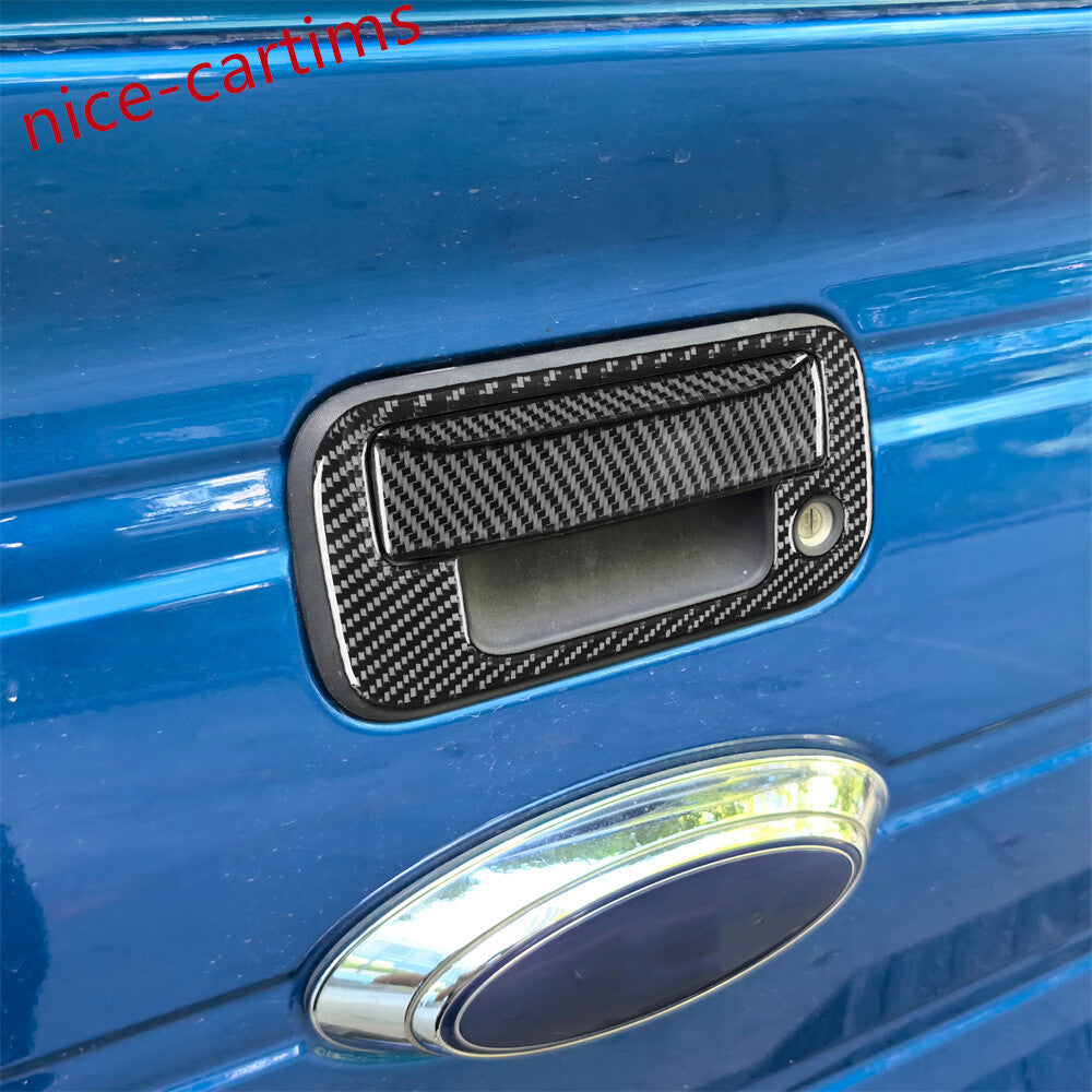 3¡ÁCarbon Fiber Tailgate Door Handle Bowl Panel Cover Fit for Ford F150 2009-2014