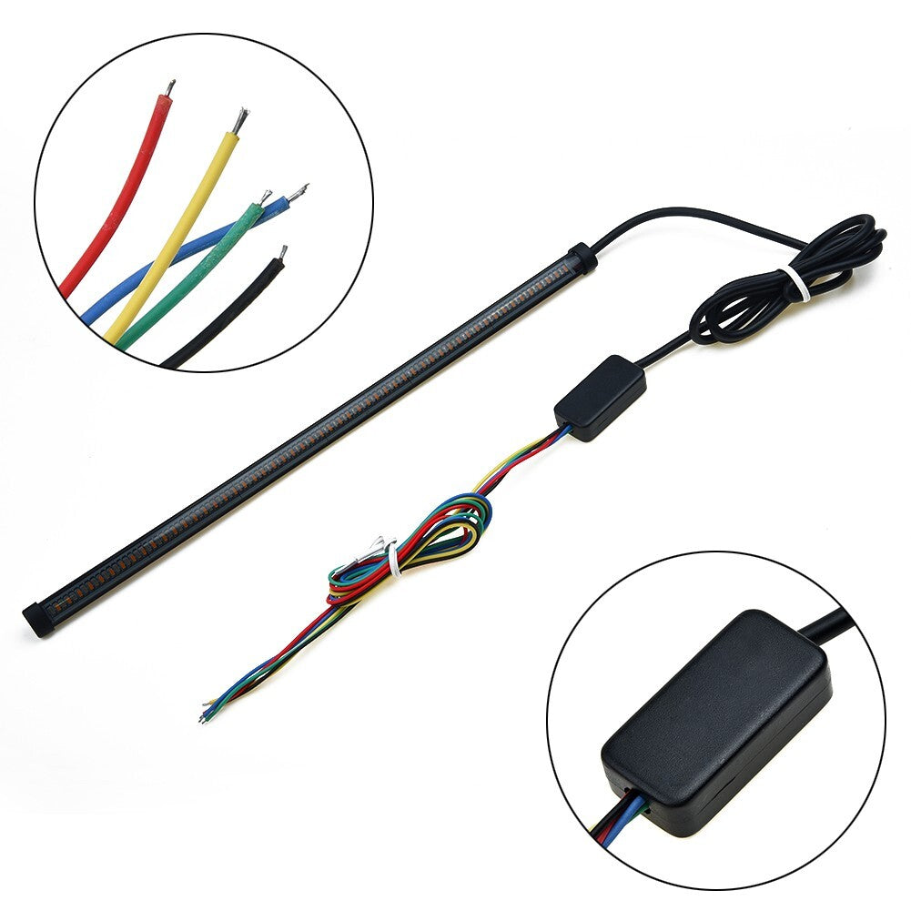 Motorcycle Sequential Switchback Flowing LED Tail Brake Turn Signal Strip Lights