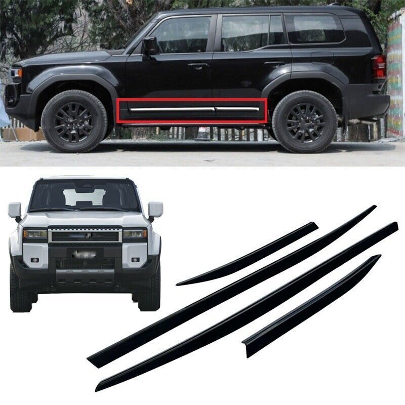 For 24-25 Prado for Land Cruiser ABS Black Door Body Side Molding Cover Trim n