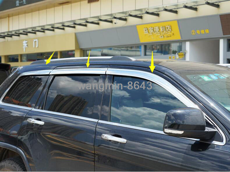 for Jeep Grand Cherokee 11-21 silver Window Visor Vent Sun Shade Rain Guard trim