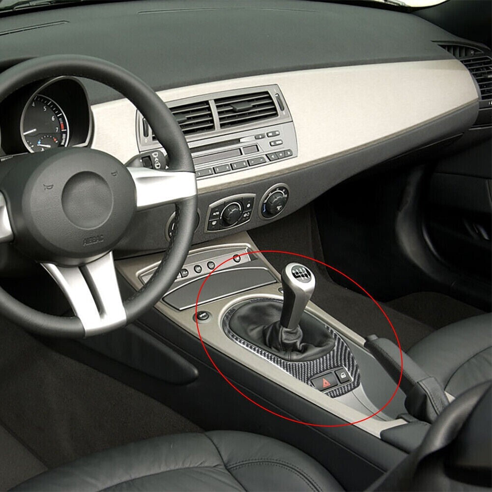 Carbon Fiber Interior Manual Gear Shift Frame Cover Trim For Z4 E85 2003-08 v