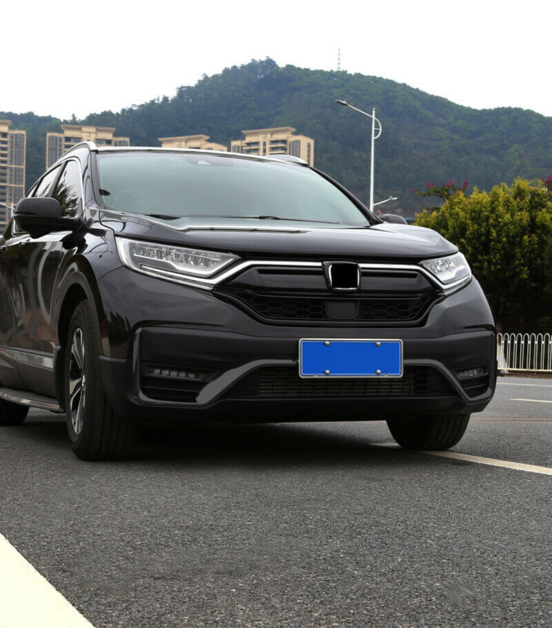 Glossy Black Front bumper fog lamp Moulding trim Strips for Honda CR-V 2020-2022