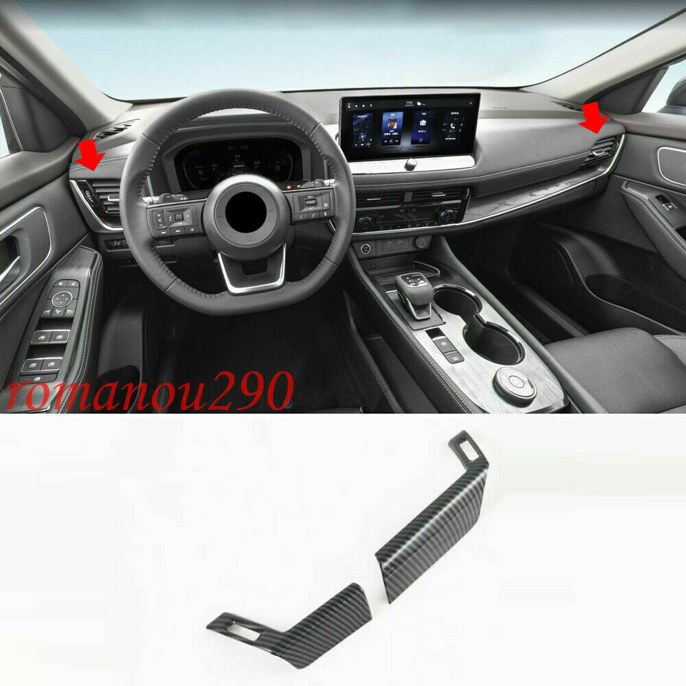 2021-2023 for Nissan Rogue ABS Carbon Fiber Center Console Air Outlet Cover Trim