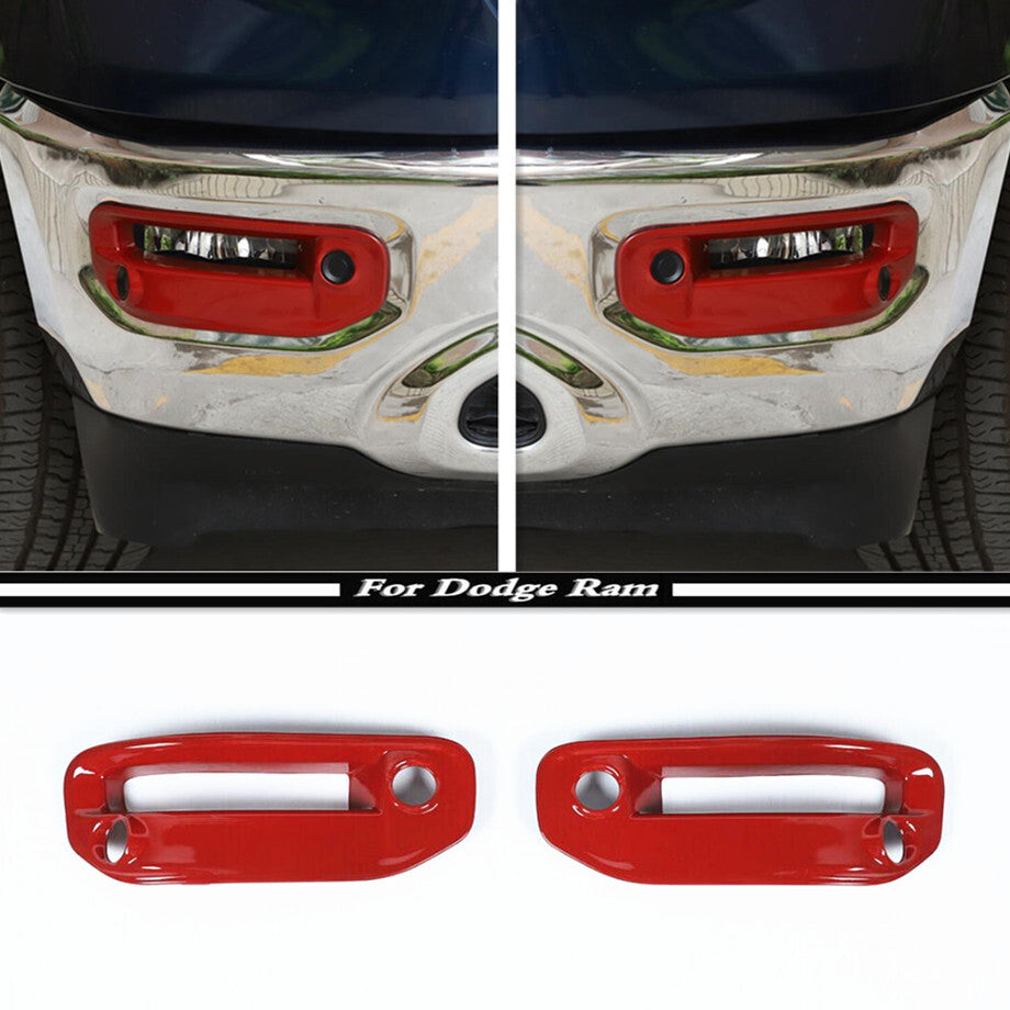 ABS, red exterior front fog light cover trim 2P, suitable for 2019-2024 for Dodge for RAM 1500
