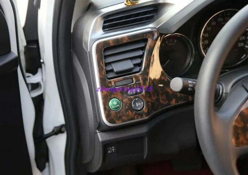10-Piece Agate Wood Grain Interior Trim Kit for Honda City 2015-2019