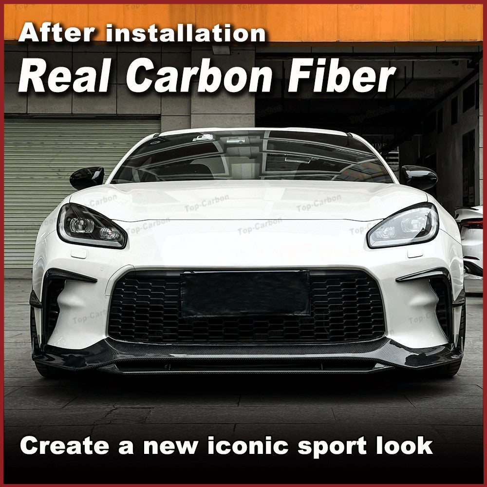 for Toyota GR86 for Subaru BRZ 2022-23 REAL Carbon Front Bumper Lip Fins Splitters