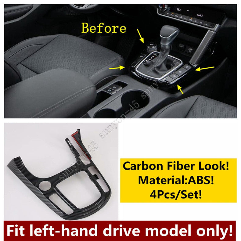 for Kia Seltos 2020-2023 Carbon Fiber Interior Gear Shift Panel Frame Cover Trim