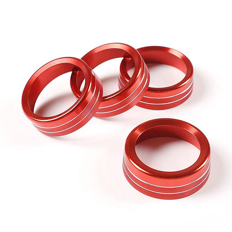 AC Switch Audio CD Button Knob Cover Trim Ring for 2016-2021 for Toyota Tacoma Red
