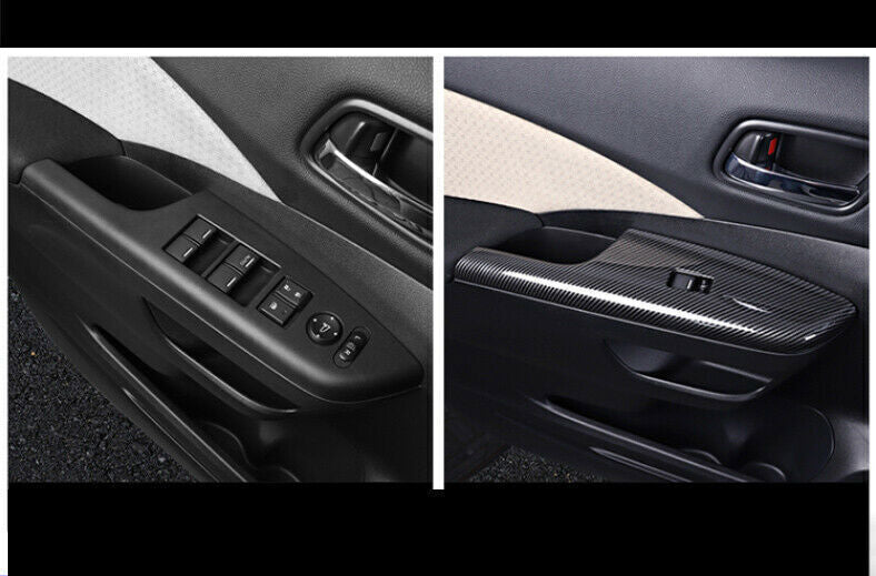 Glass Window Lifting Lock Panel Trim 4PCS for Honda CR-V 2012-2016 Carbon Fiber