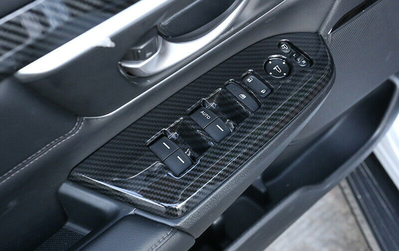 Glass Window Lifting Lock Panel Trim for Honda CRV CR-V 2017-2022 Carbon Fiber