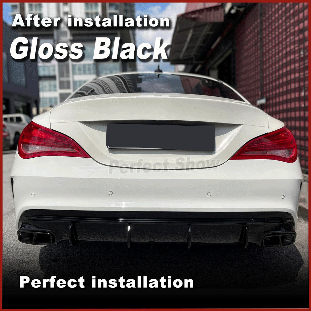 PP Rear Bumper Diffuser W/ Tailpipe Muffller for Benz C117 CLA250 CLA45 13-15