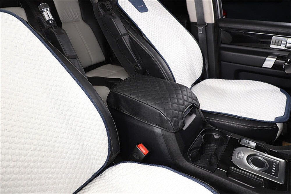 for Land Rover Discovery 4 2010-16Black Center Armrest Box Cushion Leather Cover