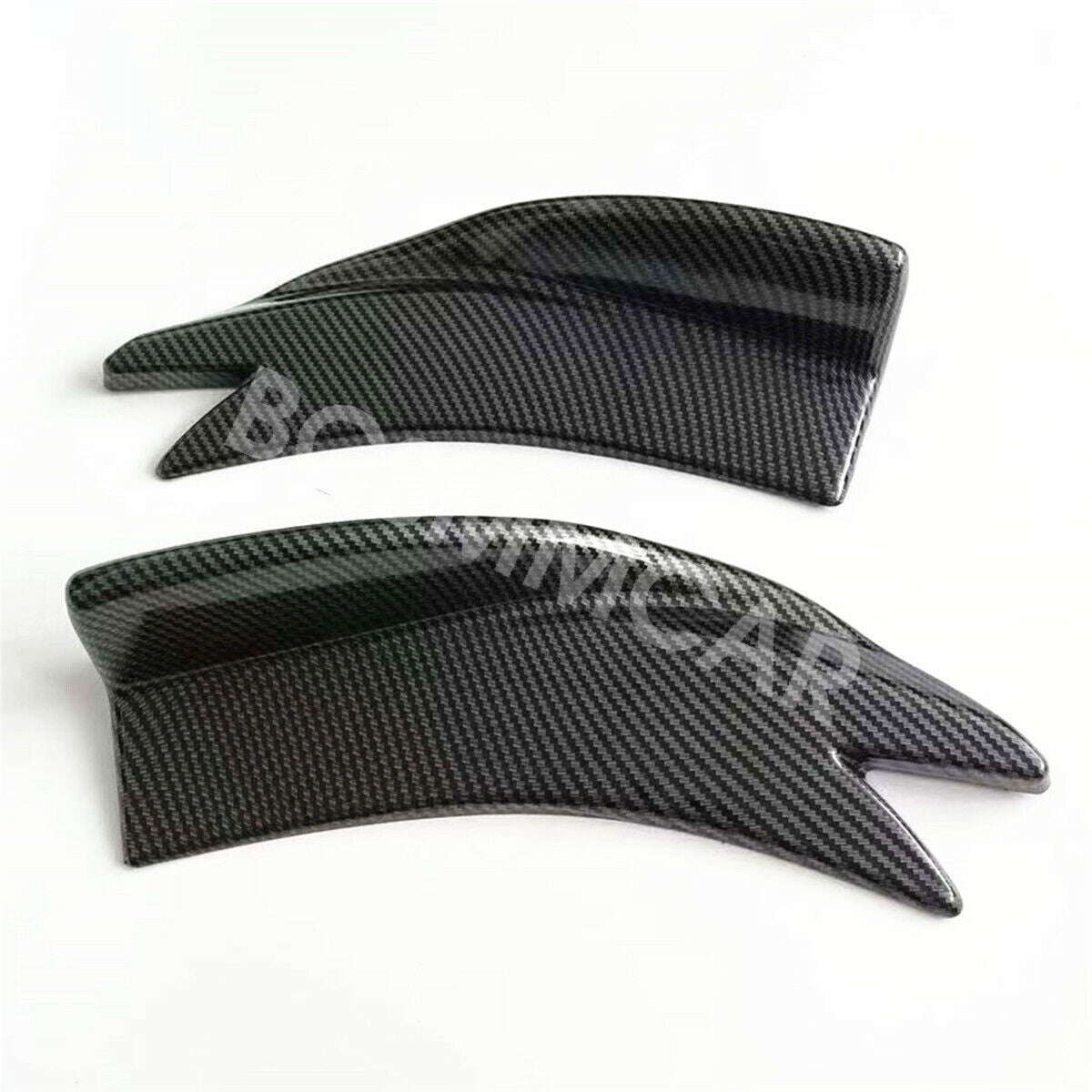 Car Bumper Fin Canard Splitter Diffuser Valence Spoiler Lip Carbon Fiber Look Q