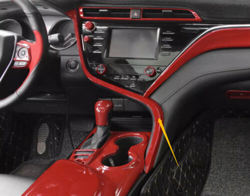 S-Shape Strip Trim Carbon Fiber for Toyota for Camry 2018-2023 Center Console Red