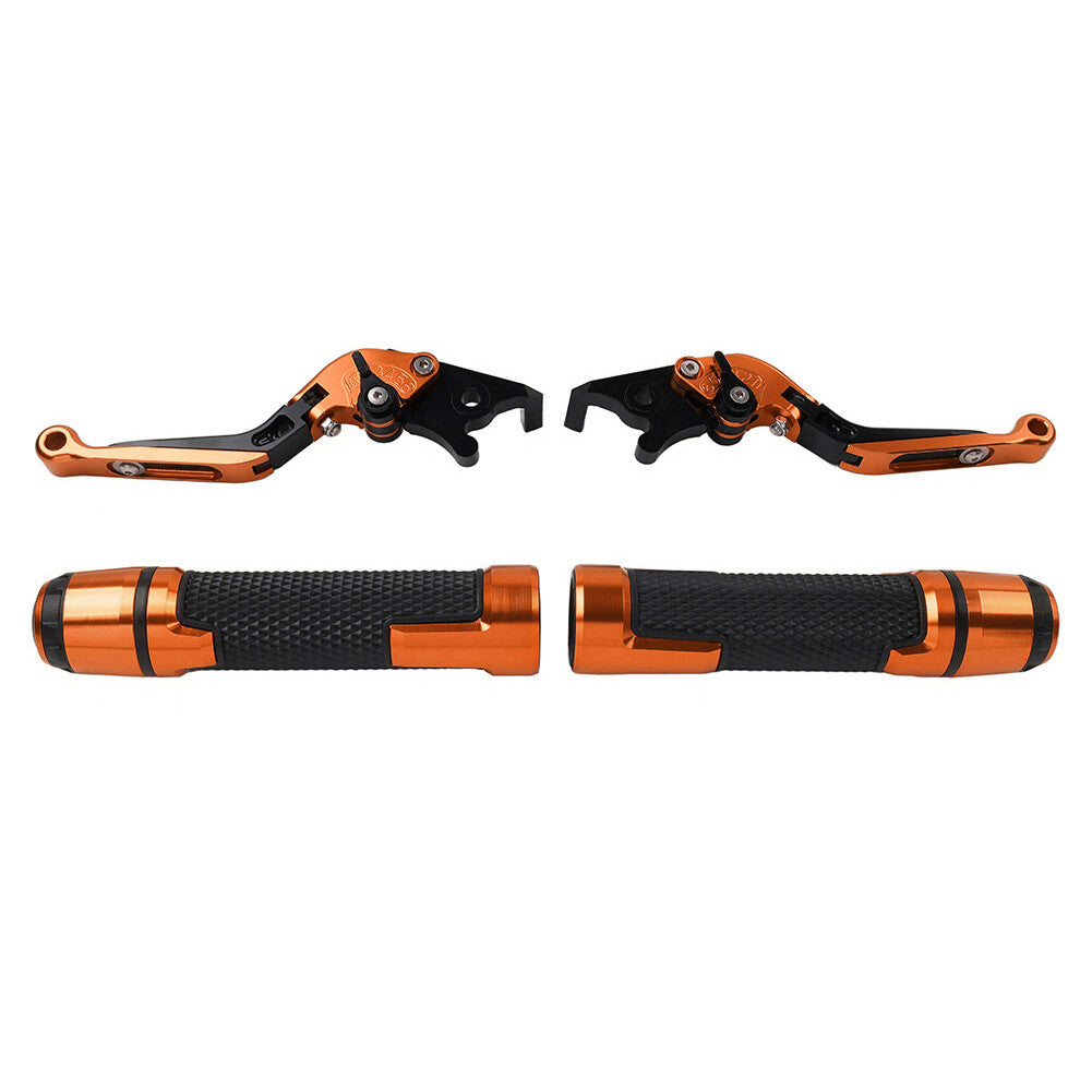 FIT for Kawasaki Folding Extendable Brake Clutch Lever Handlebar Grip Set