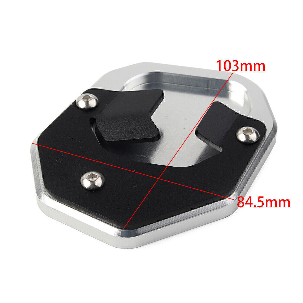 CNC Kickstand Side Stand Enlarger Plate for YAMAHA Tenere 700 2019 Silver Q