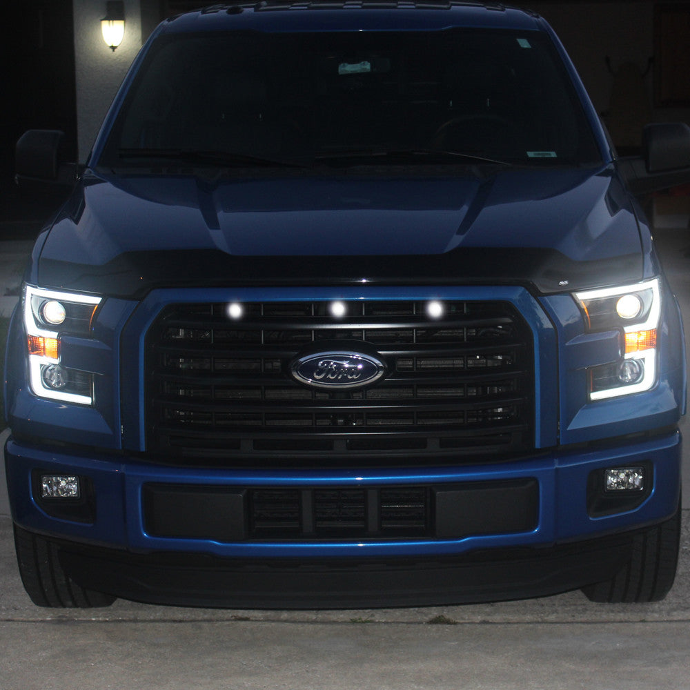 style white LED truck grille light strip installation bracket suitable for 09-up F150- v