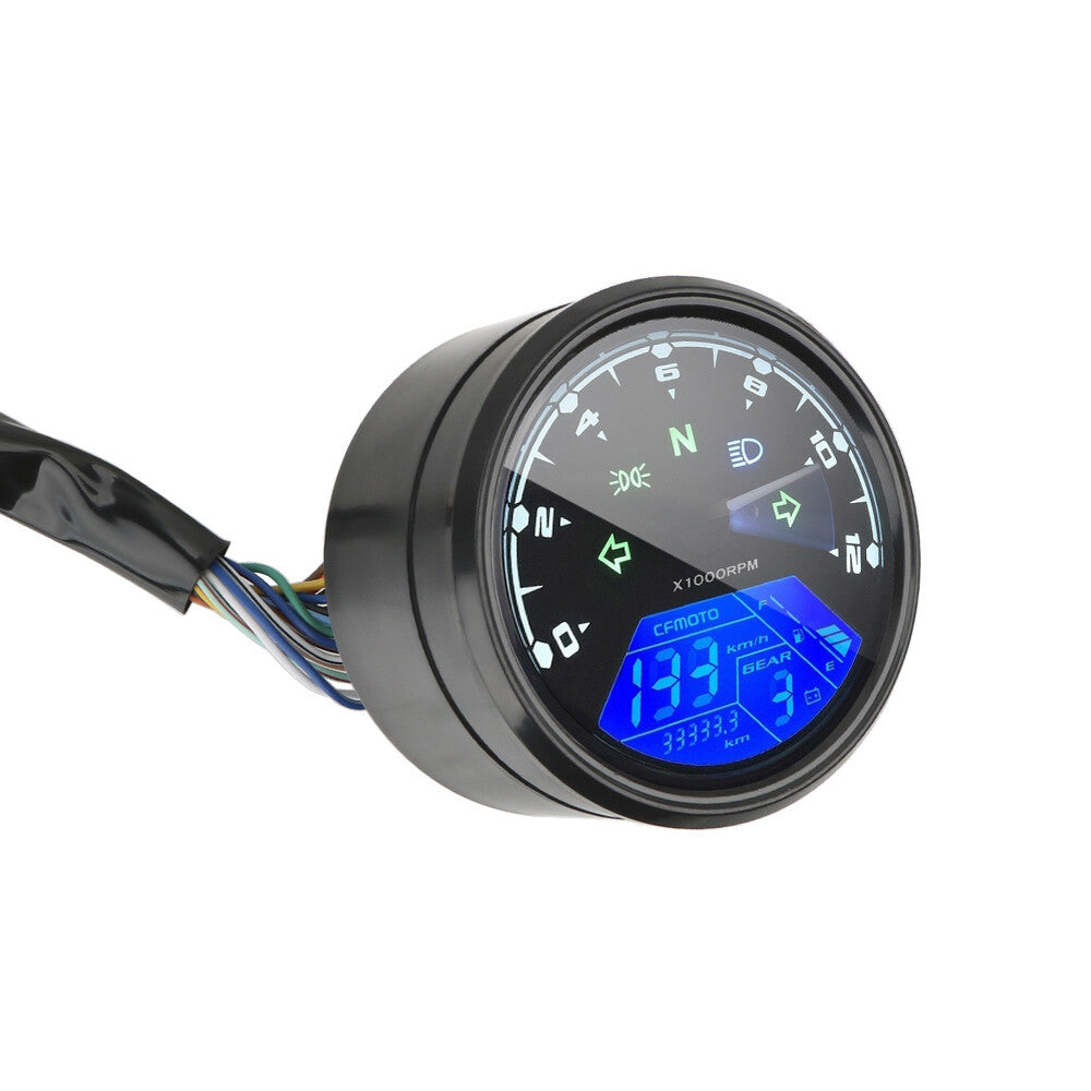 Motorcycl LCD Digital Tachometer Speedometer Odometer Gauge MPH KM/H Universal