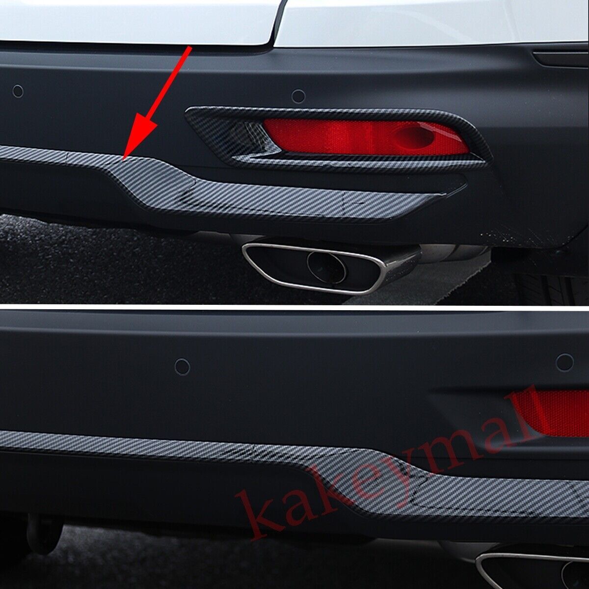 for Honda CR-V 2020-2022 Carbon Fiber Car Rear Bumper Cover Strip Protector Trim