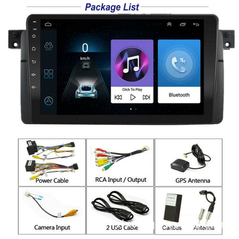 9-inch Android 9.1 car stereo radio with GPS navigation, 1+16G, suitable for E46 sedan, coupe, and M3. n