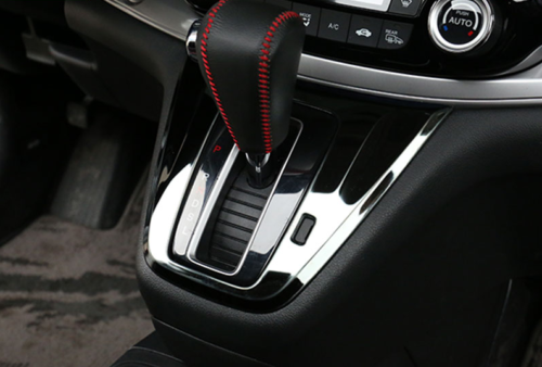 Black S.Steel central console gear shift panel trim for HONDA CR-V CRV 2012-2016