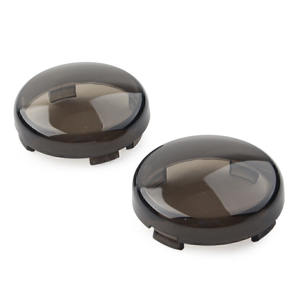 2 Turn Signal Lens Light Cover Guard Smoke for Harley Touring Softail Dyna
