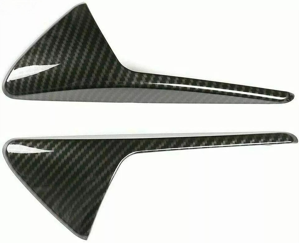 Black carbon fiber style side camera decorative cover for Model 3 Y- n