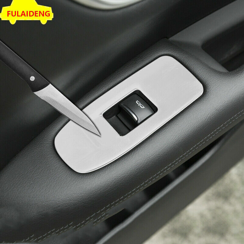 Glass Window Lift Panel Switch Cover Trim Silver ABS for Cadillac XT5 2016-2022