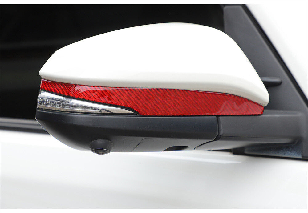 Red Carbon Fiber Side Rearview Mirror Base Panel Trim For Toyot@ 4Runner 2014-23