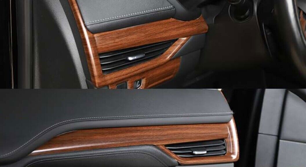 for Cadillac XT4 2019-2023 Matte Wood Grain Inner Dashboard Strip Cover Trim 2P