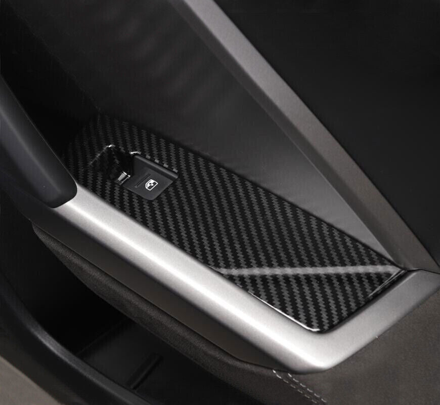for Audi Q3 19-2021 Carbon Fiber Look Interior Window Switch Panel Cover Trim 4X