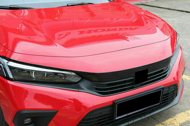 for Honda for Civic 11th 2022 2023 Glossy Black Front Grille Grill Strip Cover Trims