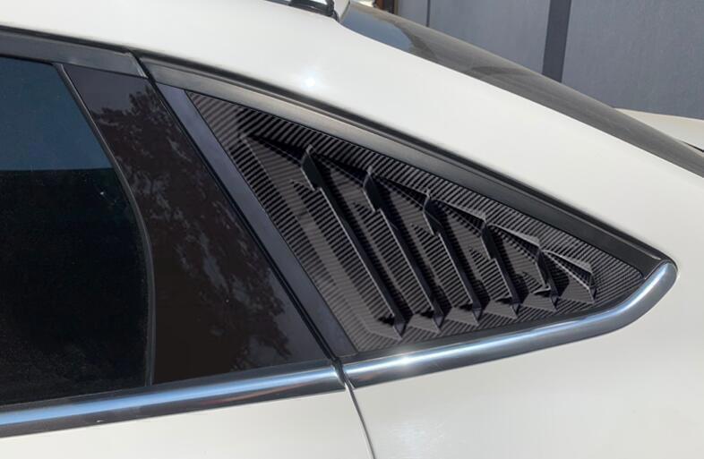 2PCS Window Louver Shutter Cover Trim Carbon Fiber for Ford Focus Sedan 2015-18