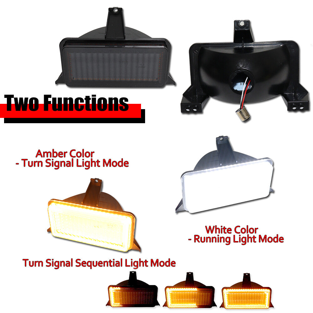 Suitable for GMC pickup truck smoke switch white amber LED DRL signal light- v