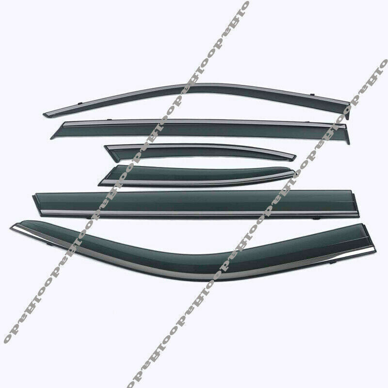 6x for Toyota Highlander 2020-24 Window Visors Sun Rain Guard Deflector W/Chrome