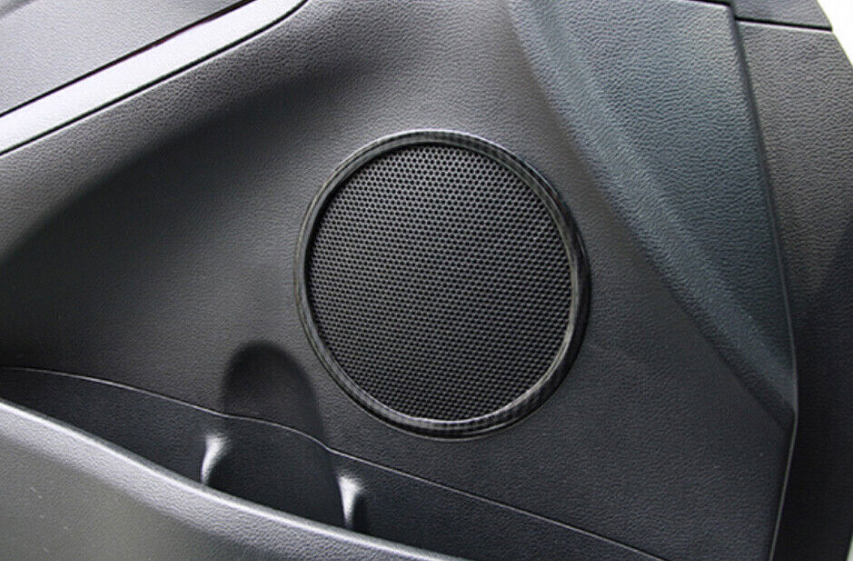 Inner Door Speaker Ring Cover Trim 4PCS for Kia K3 2014-2018 Black Carbon Fiber