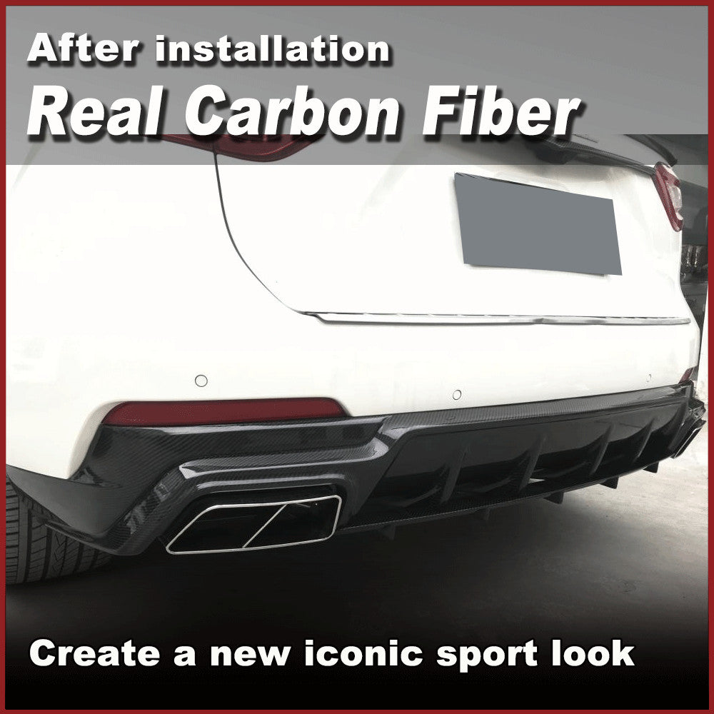 for Maserati for Levante 2016-19 REAL CARBON Rear Bumper Diffuser Lip W/Exhaust Tips