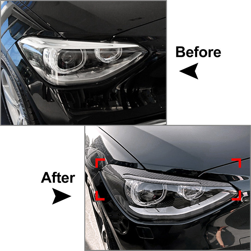 Car Headlight Eyebrow Eyelids Cover Trim Fit for BMW 1 Series F20 Advance Version