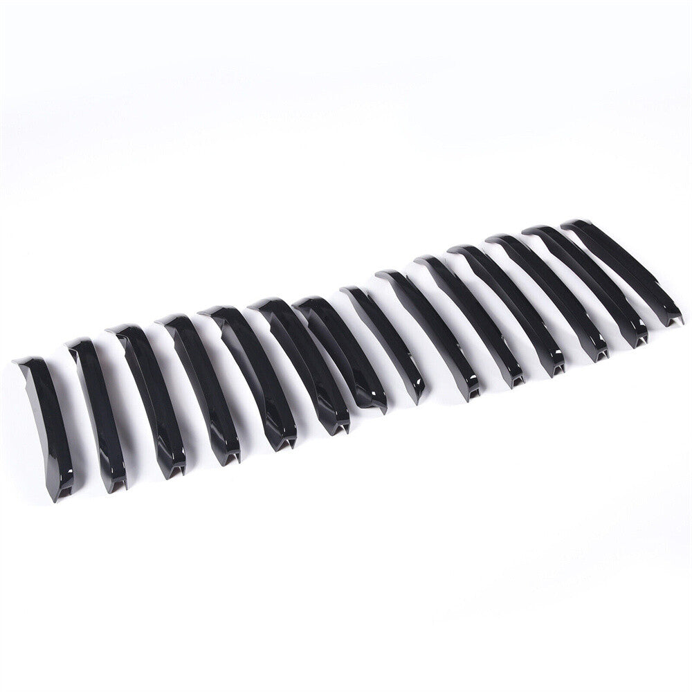 14¡ÁGloss Black ABS Front Grille Grill Inserts Strips Trim for BMW X1 F48 2016-19