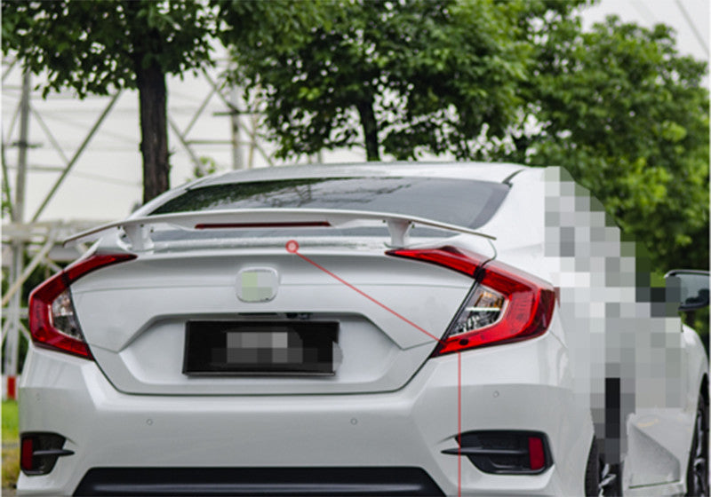 Pearl White Aircraft Rear Trunk Spoiler Wing Flap for Honda for Civic 10th 2016-2021