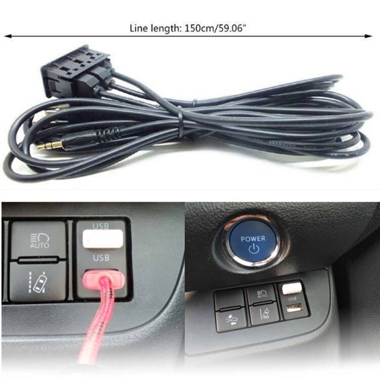 1.5M PD USB Port for Charger AUX Extension Cable Adapter Car Boat Dash Flush Mount