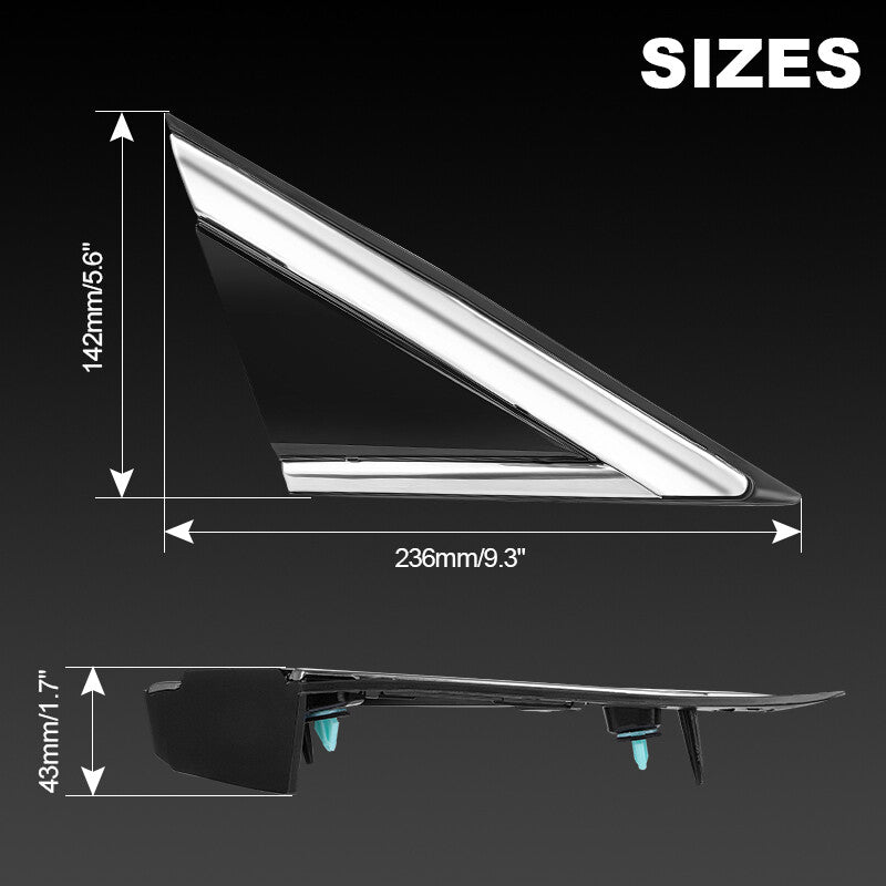 for Cadillac SRX 2010-2016 Pair Front Mirror Corner Triangle Molding Fender