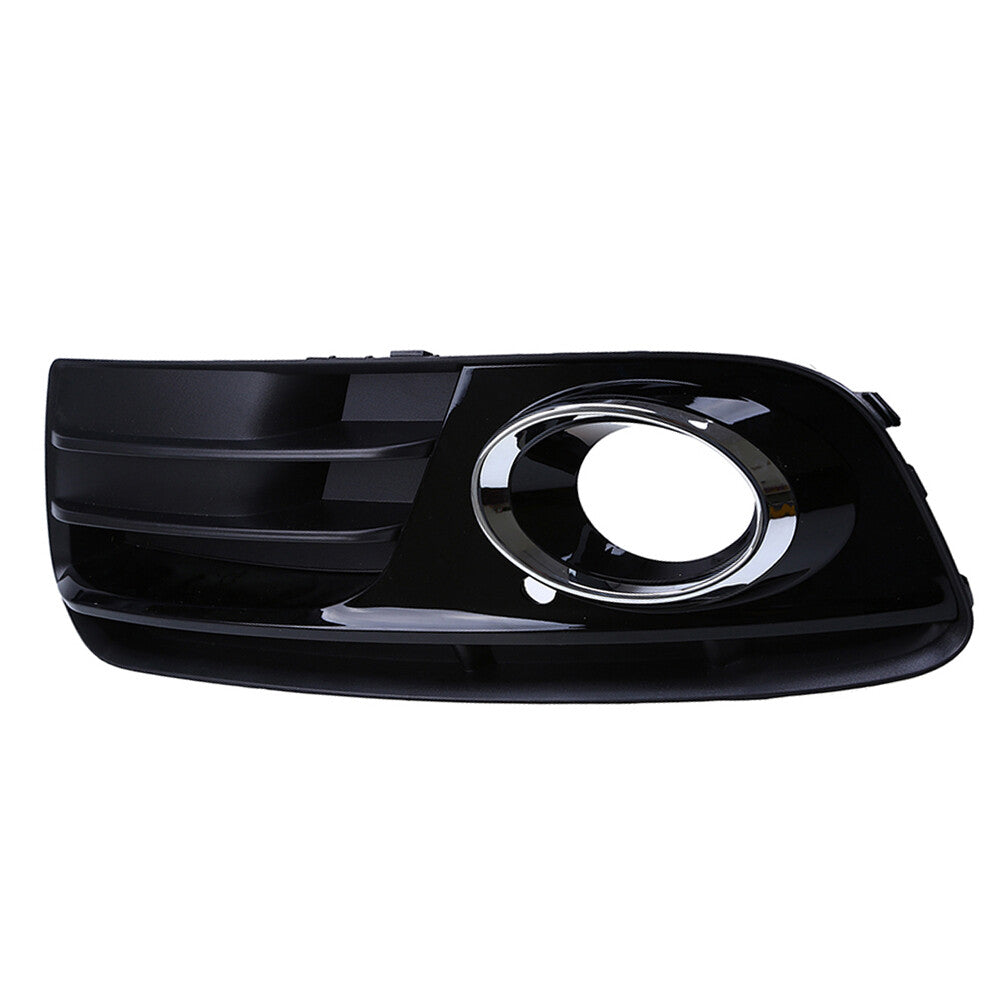 2-piece front bumper fog light protector frame and side grille cover for 2013-17 for Audi Q5, black.