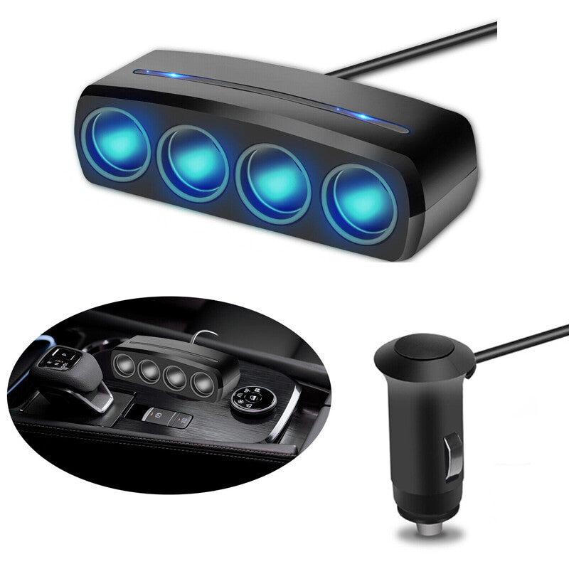 4 Ways Multi Socket Cigarette Lighter Splitter Power Adapter Plug 12V/24V 120W v