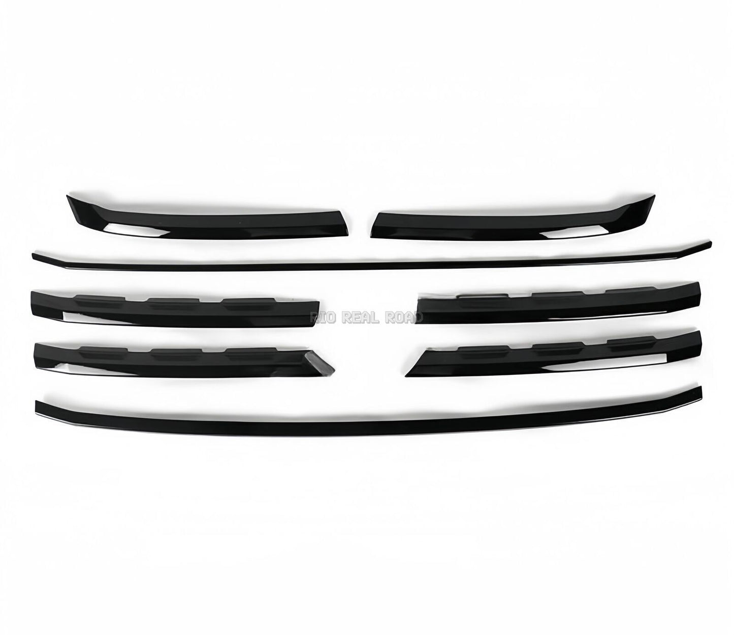 8P for Volkswagen Atlas 18-19 Glossy Black Front Bumper Mesh Grill Grille Strip